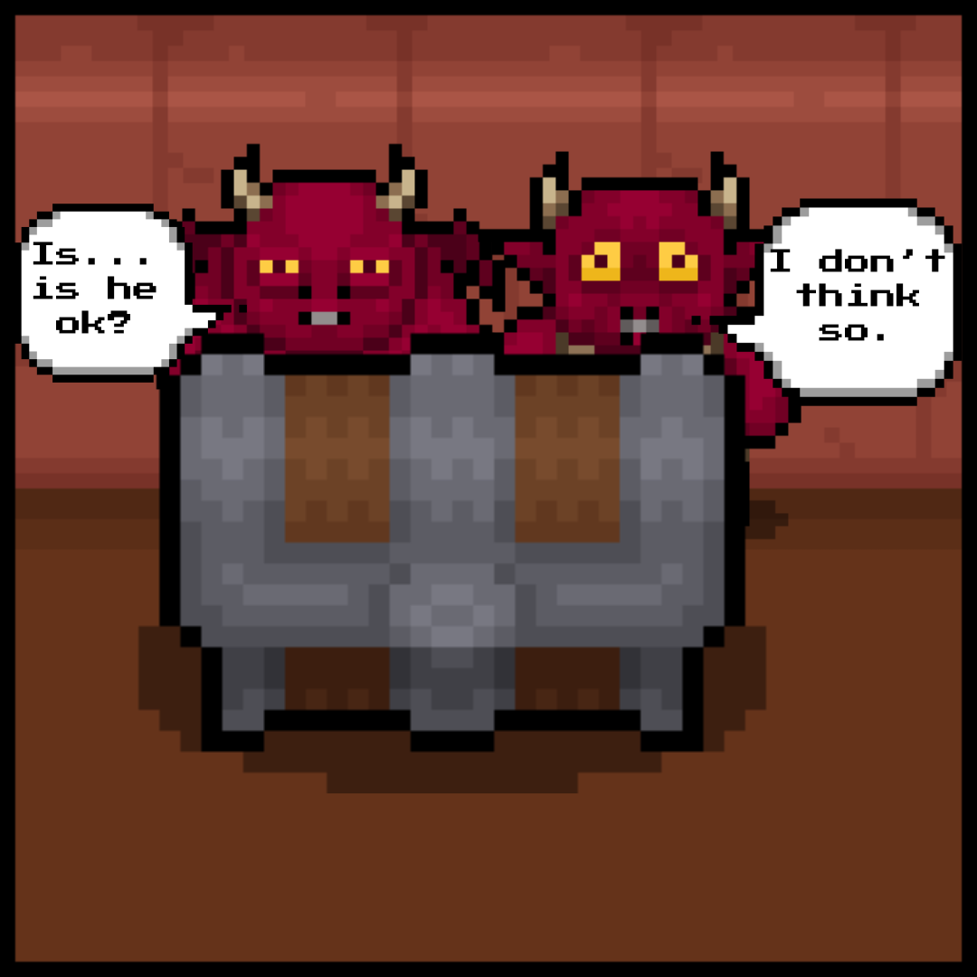 MIPixelStudios's tweet photo. 😤 Little Devil is done with the commentary — and he’s not afraid to say it.
Tired, bruised, and furious, he's had enough of Fat Imp and Snout Fiend just standing around...
#Webcomic #PixelArt #IndieGame #LittleDevilComic #FantasyComic #ComicUpdate https://t.co/z1EtBJofk8