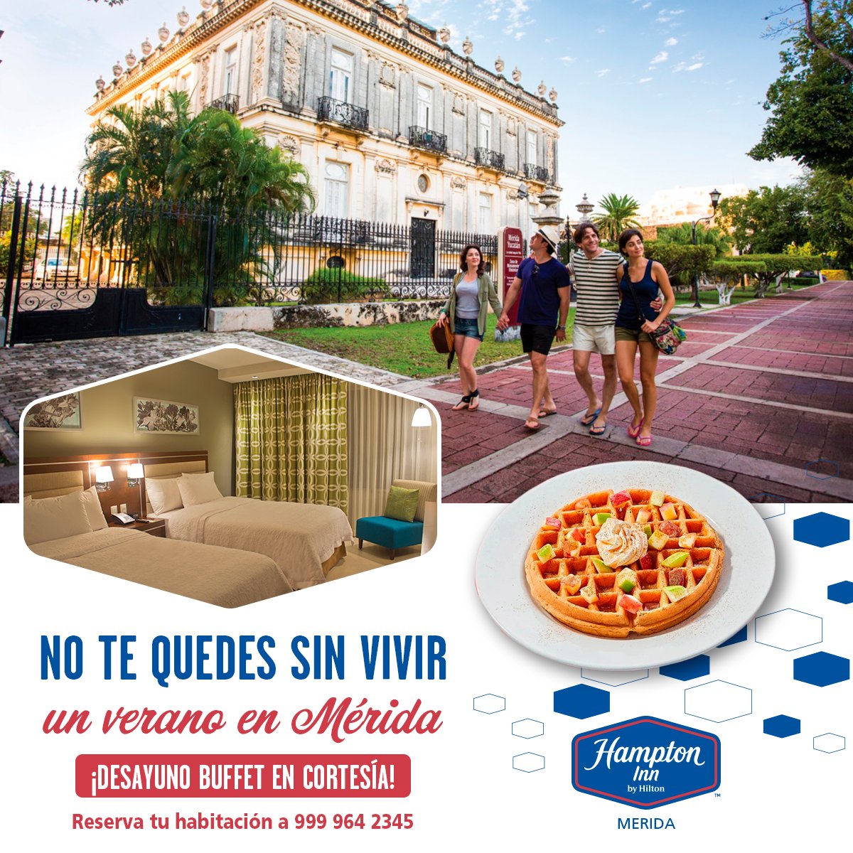 HamptonMerida's tweet photo. Ven a disfrutar nuestra ciudad y quédate en Hampton Mérida. Aquí encontrarás instalaciones de primer nivel, desayuno buffet gratis y todo lo necesario para una estancia perfecta. 🧇🥐☕

Reserva tu habitación al 999 964 2345 o dando clic aquí 👉🏻 https://t.co/pPu9nvokS6 https://t.co/B8OiqIguJh