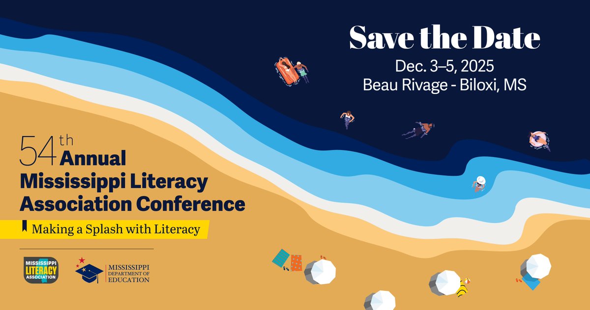MS Dept of Education (@missdepted) on Twitter photo Registration will open soon for the 54th Mississippi Literacy Association Conference. Save the date for Dec. 3-5 at the Beau Rivage in Biloxi. #MsEdu Registration will open soon for the 54th Mississippi Literacy Association Conference. Save the date for Dec. 3-5 at the Beau Rivage in Biloxi. #MsEdu