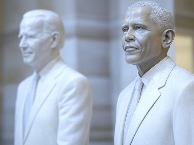 🚨BREAKING: Democrats are calling for statues of Joe Biden and Barack Obama to be put up in the White House to celebrate their contributions to America.

What's your reaction?