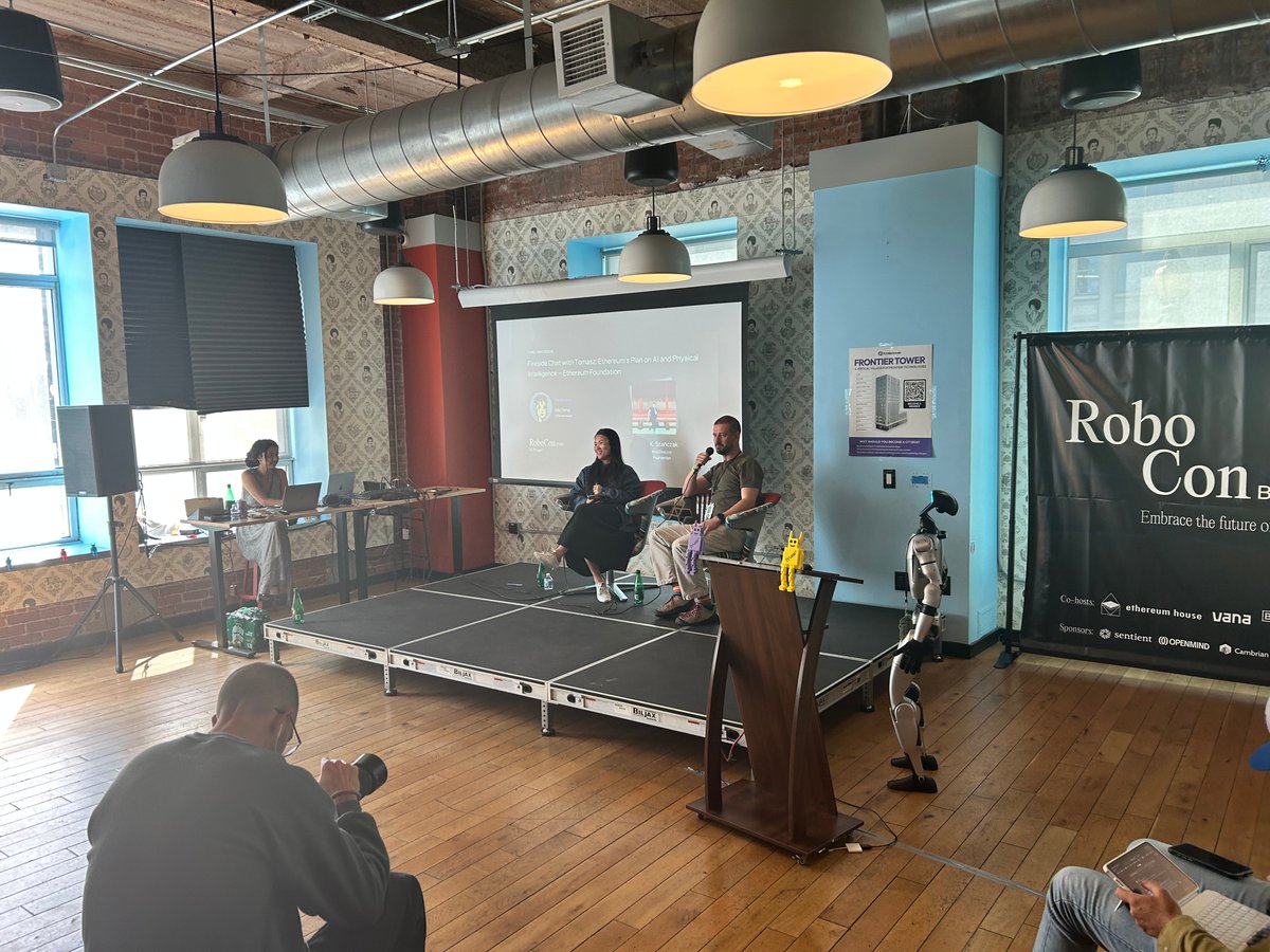 Robo Con (@robocon_ai) on Twitter photo 🔥 On stage now: Tomasz Stańczak (<a href="/ethereumfndn/">Ethereum Foundation</a>) is sharing Ethereum’s bold 10-year vision — where AI, robotics, and decentralization collide. Moderated by Mia Deng (<a href="/ethereumhouseSF/">Ethereum House</a>).
🎥 Watch live: youtube.com/live/3tOSyi16i…
#RoboCon2025 🔥 On stage now: Tomasz Stańczak (<a href="/ethereumfndn/">Ethereum Foundation</a>) is sharing Ethereum’s bold 10-year vision — where AI, robotics, and decentralization collide. Moderated by Mia Deng (<a href="/ethereumhouseSF/">Ethereum House</a>).
🎥 Watch live: youtube.com/live/3tOSyi16i…
#RoboCon2025