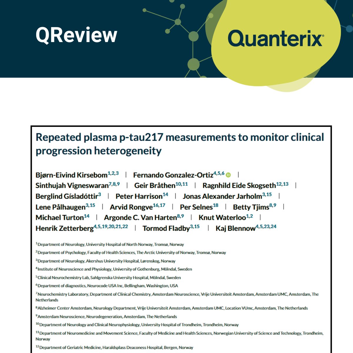 A recent longitudinal study evaluated whether repeated plasma p-Tau 217 measurements can capture clinical heterogeneity among amyloid-positive individuals. 

Read now: alz-journals.onlinelibrary.wiley.com/doi/10.1002/al…