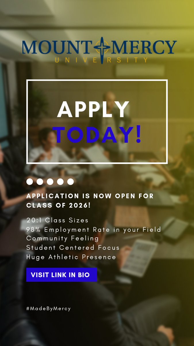 Alright Class of 2026, your time is now! The application is now open!

admissions.mtmercy.edu/portal/apply