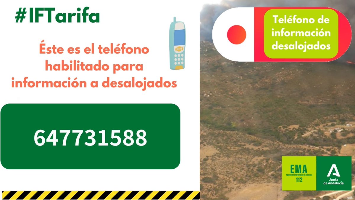 📣Se ha habilitado un número de teléfono de información para los afectados por el #IFTarifa que gestiona #ProtecciónCivil de Tarifa: