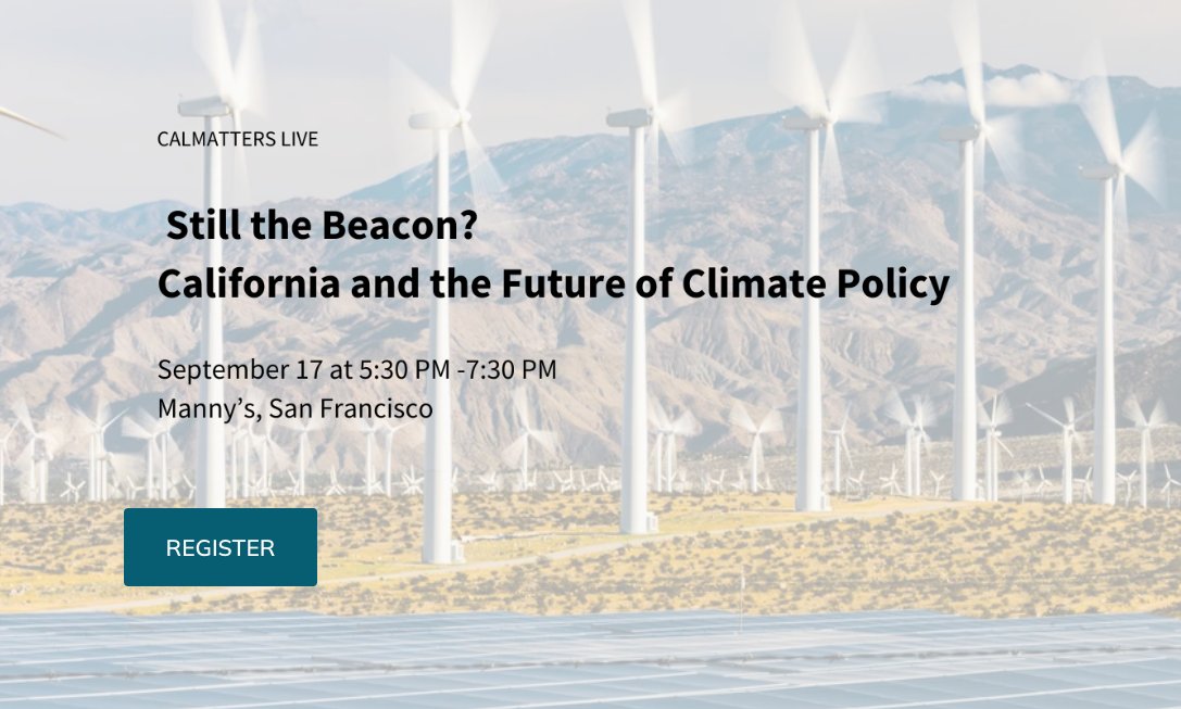 🔥 California vs. Washington, Round 2. As Trump &amp; Congress move to gut clean energy laws—can the state still lead?   Join us for a panel at Manny's in San Francisco on Sept. 17 to discuss it all! give.calmatters.org/event/still-th…