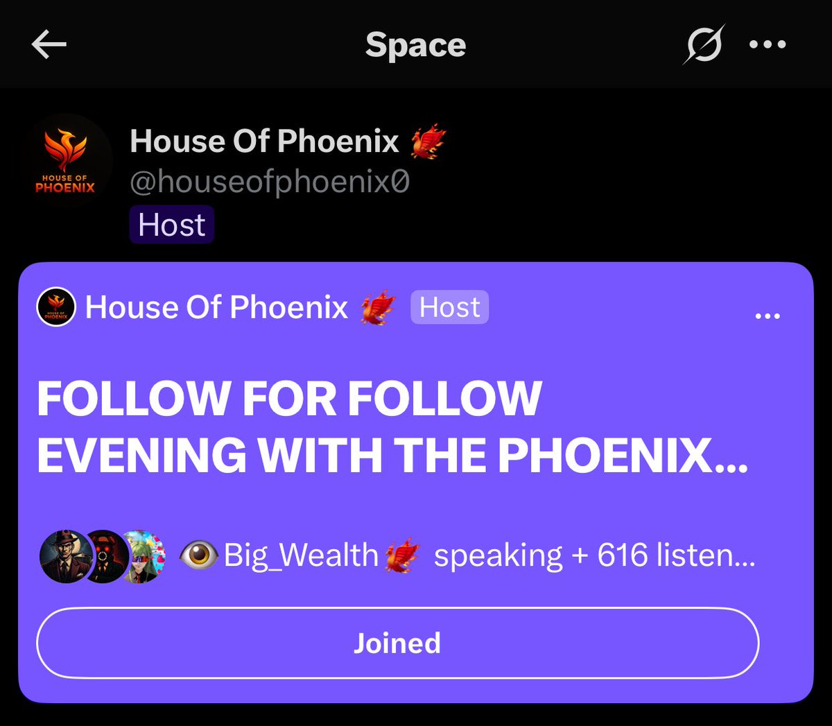 web3righteousness🐦🔥 (@web3righteous) on Twitter photo Celebrating this Mile Stone because Why not 🥰🐦🔥
Highest number of live Participants we have recorded on the <a href="/phoenixxweb3/">PHOENIX ECOSYSTEM 🐦🔥</a> Engagement Spaces
610+ Seated Live 🥰
This was actually held from Our backup account <a href="/houseofphoenix0/">House Of Phoenix 🐦🔥</a>
Special Shoutout to my team I wouldn’t wish for Celebrating this Mile Stone because Why not 🥰🐦🔥
Highest number of live Participants we have recorded on the <a href="/phoenixxweb3/">PHOENIX ECOSYSTEM 🐦🔥</a> Engagement Spaces
610+ Seated Live 🥰
This was actually held from Our backup account <a href="/houseofphoenix0/">House Of Phoenix 🐦🔥</a>
Special Shoutout to my team I wouldn’t wish for