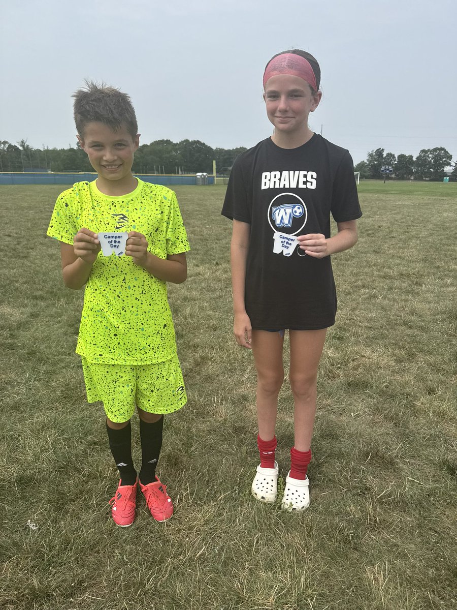 Our middle school camp:
Campers of the day:
Monday: Emma and Shane
Tuesday: Zach and Kylie
Keep up the great work! ⚽️