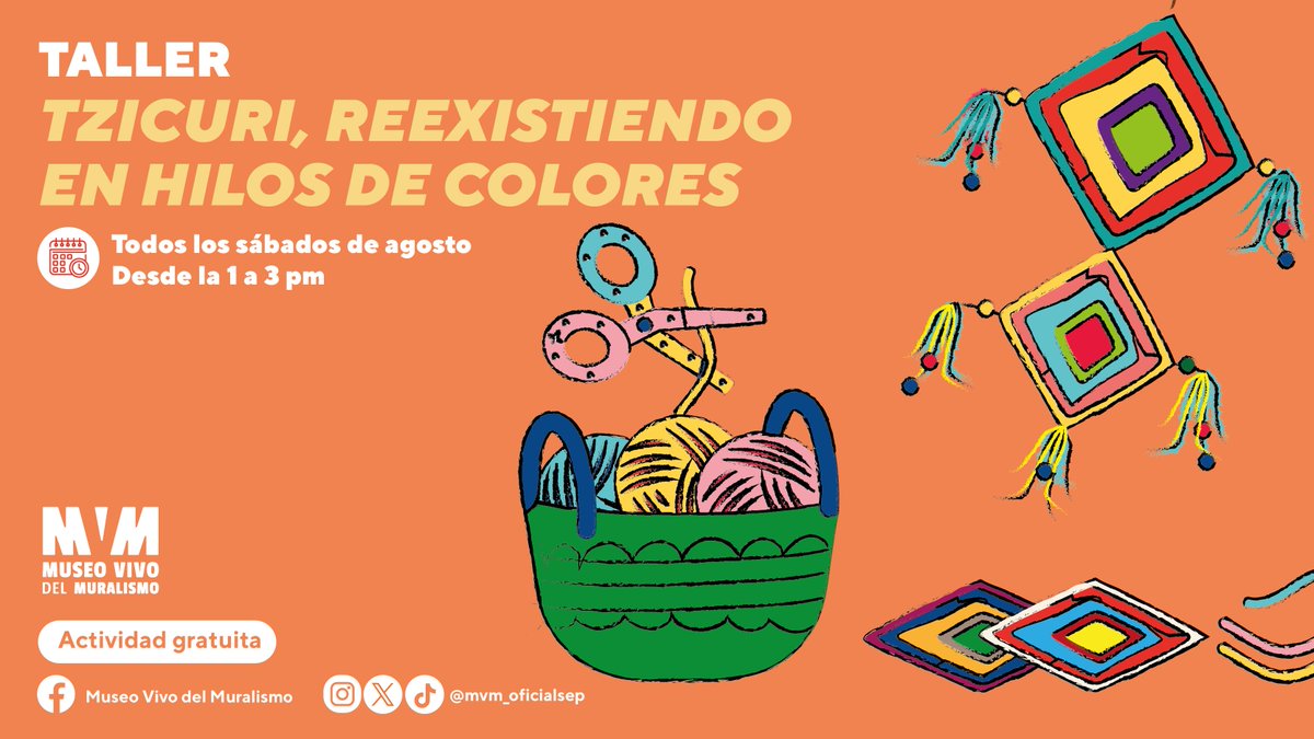 Únete al taller Tzicuri reexistiendo en hilos de colores y aprende a crear un Ojo de Dios, como lo hacen las familias wixárikas para proteger a sus hijos y agradecer la vida. 🧵

Una actividad donde lo manual se vuelve sagrado y lo artesanal se vuelve acto de resistencia. ✨
