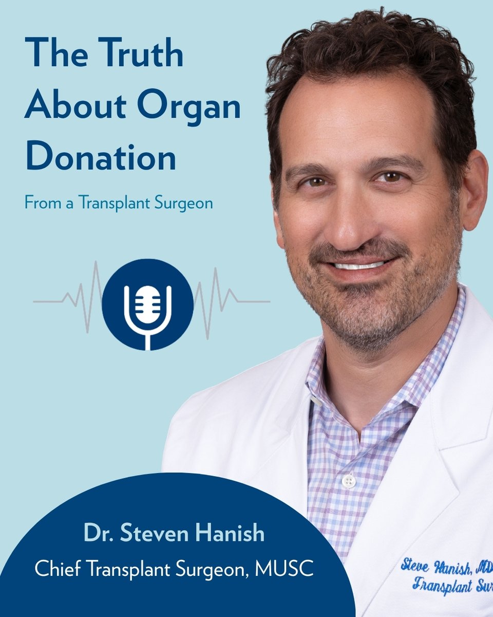 Dr. Steven Hanish, MUSC’s Chief Transplant Surgeon, joined <a href="/SharingHopeSC/">We Are Sharing Hope SC</a>’s podcast to talk about liver transplants, organ donation myths, and what families should know.

Listen here: bit.ly/4onBXdC

#ChangingWhatsPossible