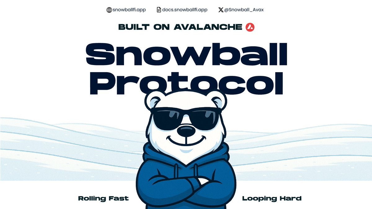Snowball Protocol🔺 (@snowball_avax) on Twitter photo What is Snowball Protocol?
It’s a frosty new DeFi primitive on Avalanche, incubated by <a href="/MCLBxfBOMB/">MCLB DAO | fBOMB</a>
You mint $SNOW with $AVAX <a href="/avax/">Avalanche🔺</a> , loop it for native leverage, and the protocol gets stronger the more it’s used. What is Snowball Protocol?
It’s a frosty new DeFi primitive on Avalanche, incubated by <a href="/MCLBxfBOMB/">MCLB DAO | fBOMB</a>
You mint $SNOW with $AVAX <a href="/avax/">Avalanche🔺</a> , loop it for native leverage, and the protocol gets stronger the more it’s used.