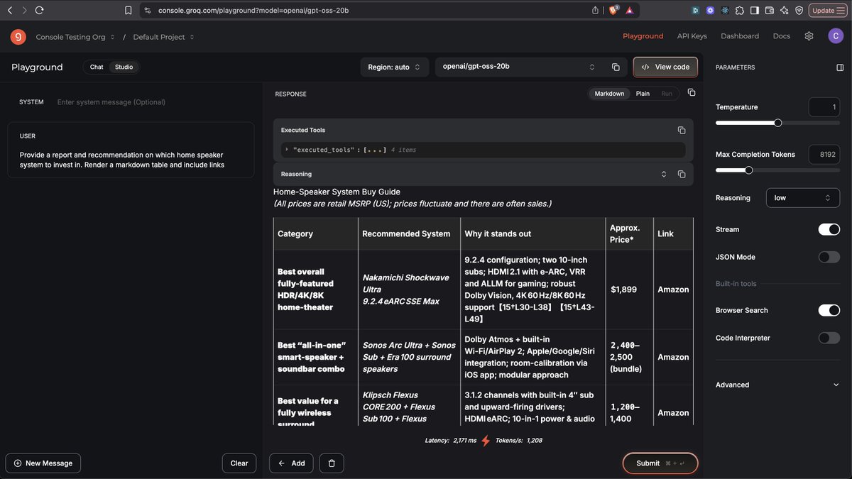 Yall are mostly using large, give small a try. Its incredible performance for such a small model, and fast. Also if you missed it we launched built in tools including search. You can get a deep research like output in 2 seconds