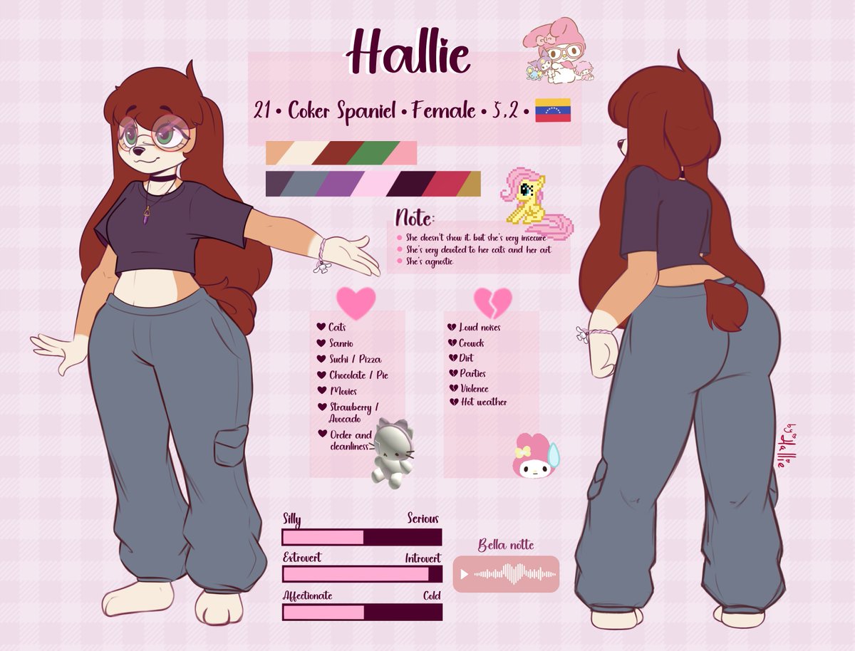 Hallie_xd's tweet image. Hasta ahora creo que este diseño es el más fijo que tendré. 🩷

#refsheet