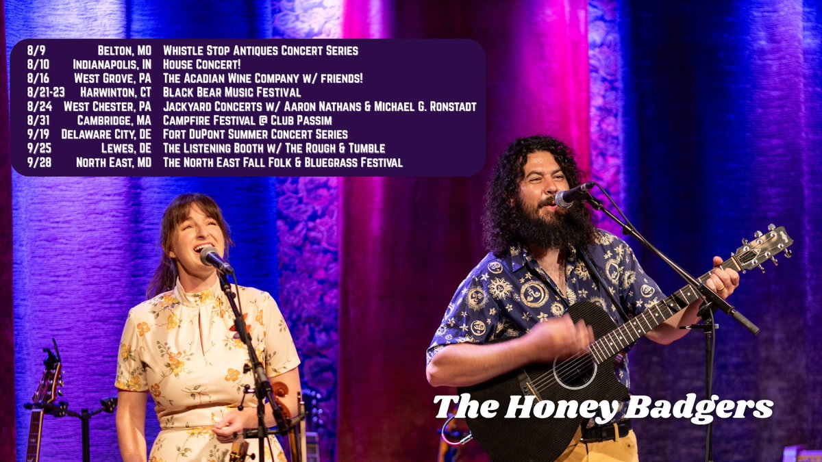 A couple more shows on this tour, and then we're heading towards home for a little bit! Hoping to see YOU somewhere soon 🍯🦡