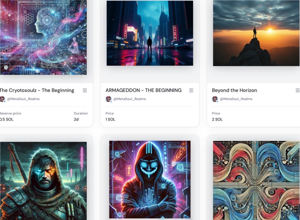 SonicslothNFT's tweet image. ‘Metasoul_Realms’ NFTs are not just art-they are living digital souls, crafted with futuristic surrealism! 🚀 
Collect yours today!
🔗 exchange.art/series/MetaCry…
#DigitalCollectibles #MetaverseNFT #NFTInvestment
👀  @decentraland @nftnews @nftinsider @exchgART 
@nftnow @0xNESS