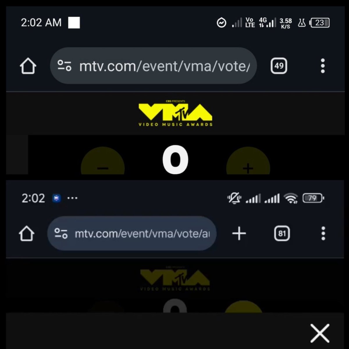 same exact time, battery going from 23% to 79%, from 49 open tabs to 81, the WiFi  symbols not matching….1/10 for the effort
