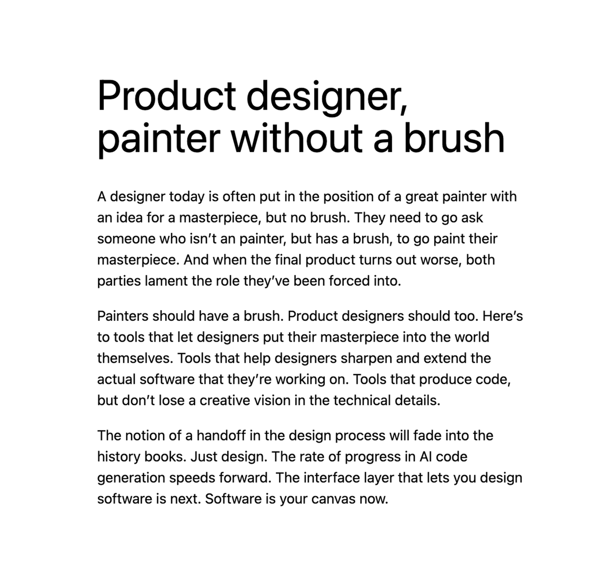 Give product designers a brush
