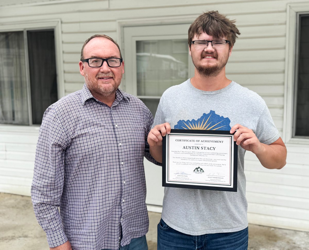 👏 Huge congrats to our Summer Interns in Construction—Wyatt, Parker &amp; Austin—for completing their 8-week internship! They helped build affordable homes &amp; repaired houses with skill, heart &amp; grit. The future of Eastern KY construction is in good hands! 🛠️🏡#YouthInConstruction