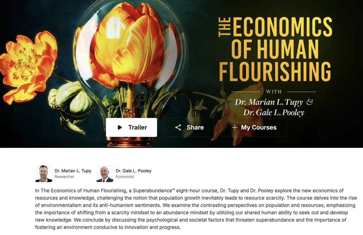 Marian L Tupy (@marian_l_tupy) on Twitter photo I am happy to announce that I will be recording a course on <a href="/HumanProgress/">Human Progress</a> for the <a href="/petersonacademy/">Peterson Academy</a>.
My first course on Superabundance, which I co-authored with <a href="/gpooley/">Gale Pooley</a>, is available online. I am happy to announce that I will be recording a course on <a href="/HumanProgress/">Human Progress</a> for the <a href="/petersonacademy/">Peterson Academy</a>.
My first course on Superabundance, which I co-authored with <a href="/gpooley/">Gale Pooley</a>, is available online.