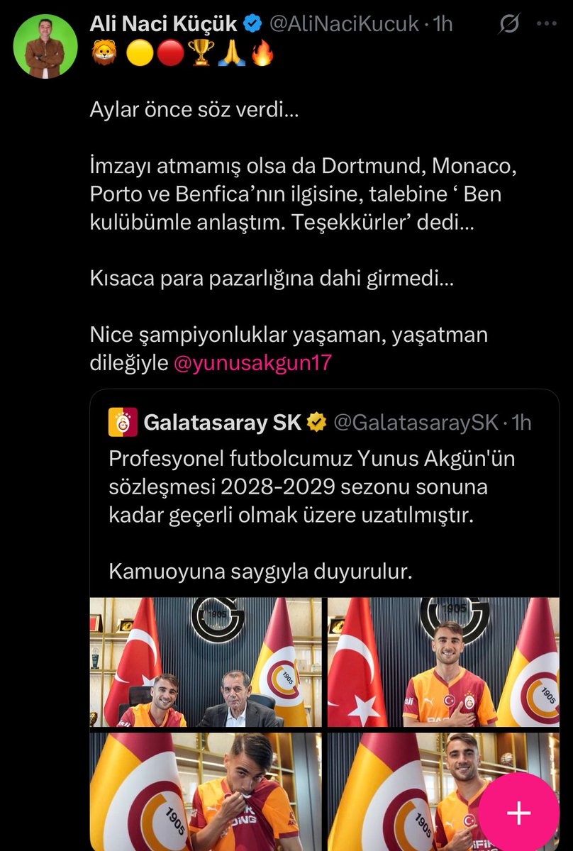 Yunus Akgün - Galatasaray ve Türk futbolunun Messisi . 
Dortmund,Monaco ,Benfica ve Porto kuyruktaymış  :) 
Ulan en azından biz tinerciyiz ama yalancı değiliz . 
Bunlar sabah akşam yalan uyduruyorlar .