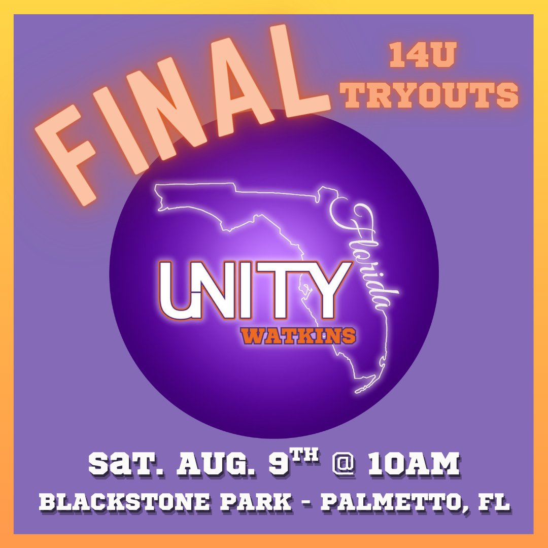unitywatkins14u's tweet image. 📣 Final Tryout This Saturday – August 9th! 🥎

Unity Watkins is holding its last open tryout. All positions considered.

💪🏽If you’re dedicated, motivated, and serious about wanting to play at the collegiate level, contact Coach Quincy at 941-920-0194.

#UnityWatkins @VAUnitySB