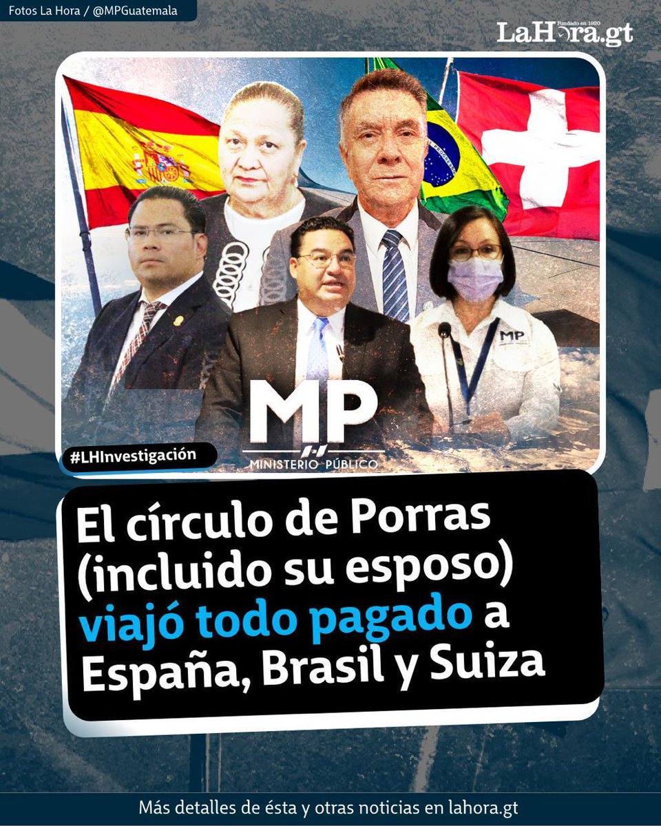 #LHInvestigación l El esposo de la fiscal general Consuelo Porras y tres trabajadores del MP viajaron a Europa y Brasil con todos los gastos pagados. Aquí los detalles 📌.

lnk.bio/s/9f3d9