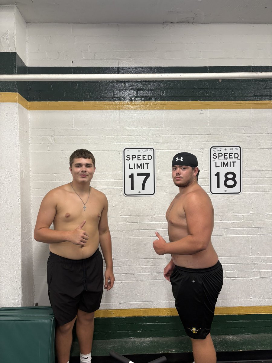 Celebrating our speed gains as we begin fall camp today ⚡️

Expect these signs to fill up as we train throughout the season. Goal is to be our best when it matters most 🏆 <a href="/SLS_Football/">Rebel Football</a> <a href="/CoachStorino/">Coach Tim Storino</a>