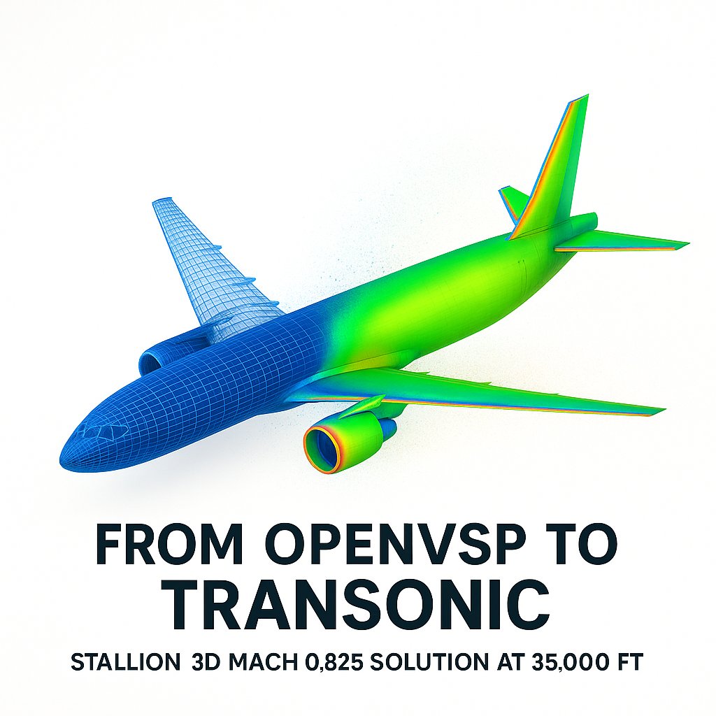 pat_hanley's tweet image. #Aerodynamics of transport aircraft ✈️ 
I made this video to highlight how you can use my software to incorporate transonic aerodynamics analysis into your #OpenVSP designs. Watch the video on Youtube ➡️ youtu.be/IU27FyGfLNc