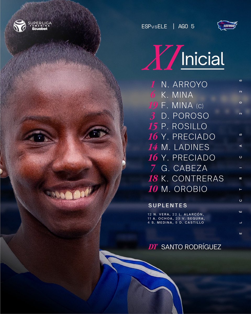 📋 ¡El 11 de las Eléctricas! 👊

Espuce 🆚 Eléctricas

#VamosElectricas