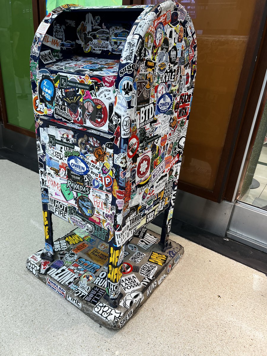 chatterwacky's tweet image. Latest find - the ever popular sticker snail mail box at the Atlanta airport 

#stickerhunting