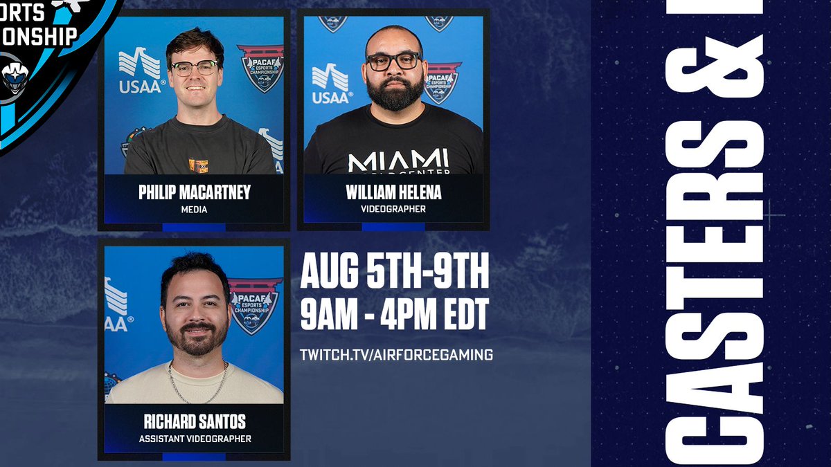 Loadscreen (@loadscreengg) on Twitter photo As Day 1 of <a href="/AirForceGaming/">Air Force Gaming</a> DAF Esports World Championships wraps up...
We want to give a HUGE shoutout to our amazing broadcast, casters, and media team for making it all possible 👏
Games are going to be daily through August 9th! 🔥 As Day 1 of <a href="/AirForceGaming/">Air Force Gaming</a> DAF Esports World Championships wraps up...
We want to give a HUGE shoutout to our amazing broadcast, casters, and media team for making it all possible 👏
Games are going to be daily through August 9th! 🔥