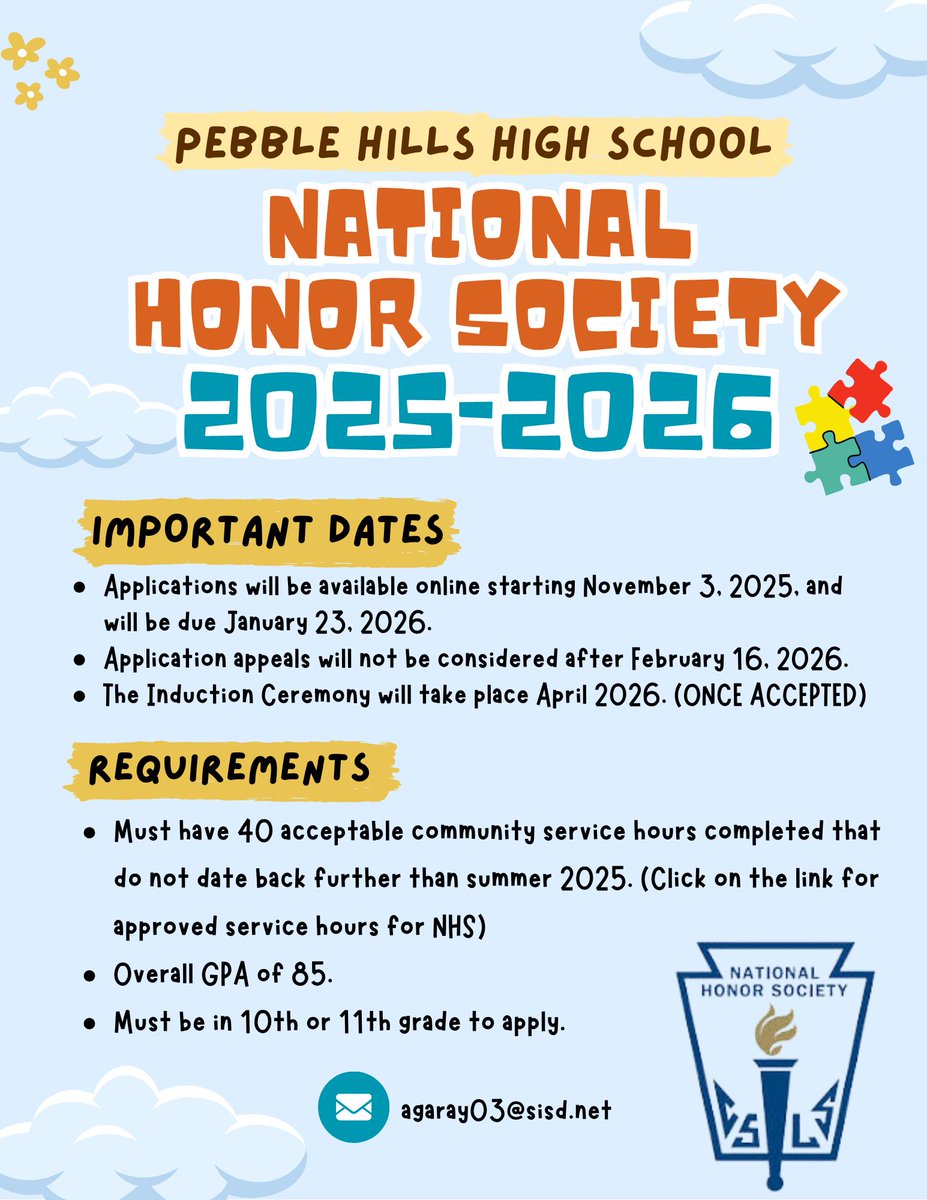 agaray_PHHS's tweet image. Stay informed about applying for induction into our National Honor Society. Please email me if you have any questions! @PHills_HS