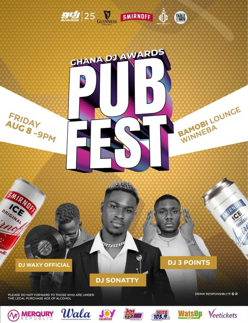 The train is moving from Accra to Winneba this Friday as Ghana DJ awards pub fest happing live at Bamobi Lounge 🔥🔥 don't miss it. Come jam with  <a href="/ghanadjawards/">Guinness Ghana DJ Awards Festival</a> Djs  <a href="/merquryquaye/">Merqury Quaye Live</a> <a href="/MerquryRepublic/">Merqury Republic</a> Crew <a href="/SmirnoffGhana/">Smirnoff Ghana</a>
.#GhanaDjAwards25 
#ShakeTheFloor