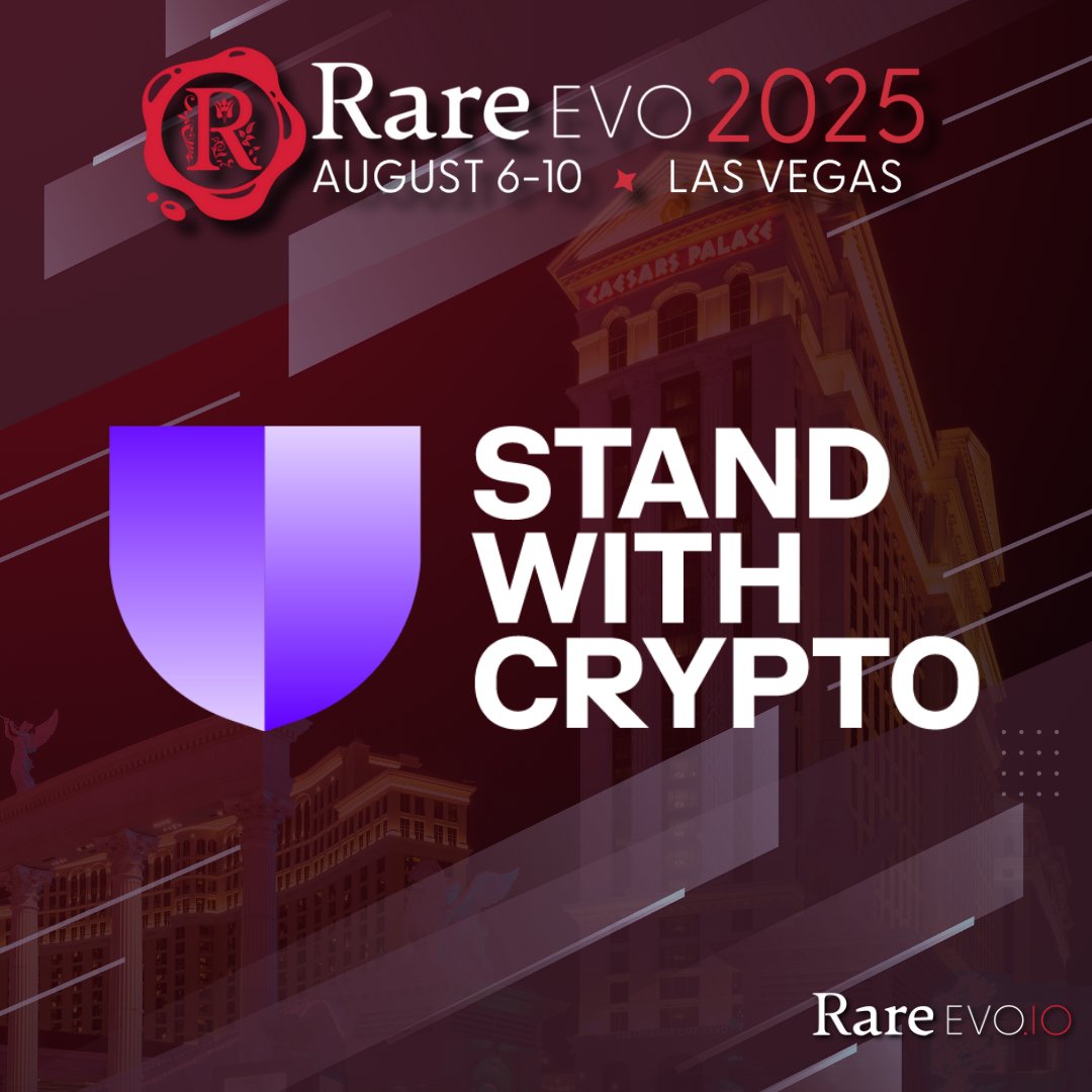 Rare Evo: A Blockchain Event (@rareevo) on Twitter photo Always fighting for your crypto rights — We're hyped to have <a href="/standwithcrypto/">Stand With Crypto🛡️</a> at #RareEvo25.
This grassroots advocacy hub empowers crypto users, builders, and supporters to make themselves heard.
Join the fight with us...this August in Las Vegas. Always fighting for your crypto rights — We're hyped to have <a href="/standwithcrypto/">Stand With Crypto🛡️</a> at #RareEvo25.
This grassroots advocacy hub empowers crypto users, builders, and supporters to make themselves heard.
Join the fight with us...this August in Las Vegas.
