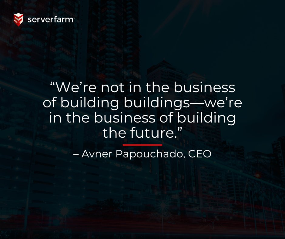 “We’re not just building data centers. We’re building the future.” – Avner Papouchado

Learn how we’re scaling infrastructure for AI, cloud &amp; enterprise: 🔗bit.ly/3GXsnNK 

#Serverfarm #HyperscaleReady #LeadershipInTech