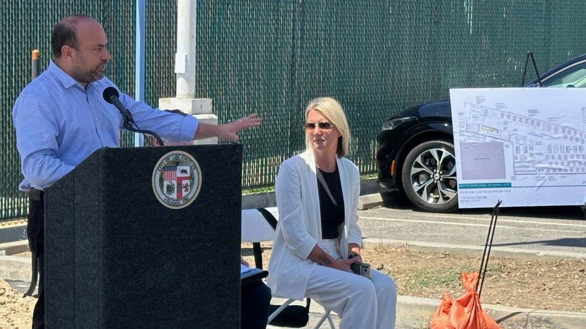 Last Thursday, our CEO <a href="/AmyKingPallet/">Amy King</a>  joined community leaders to break ground on a brand-new Pallet village in Van Nuys, CA — a milestone moment that will bring 100 more beds to support their unhoused neighbors on a journey toward stability.
This project is more than just