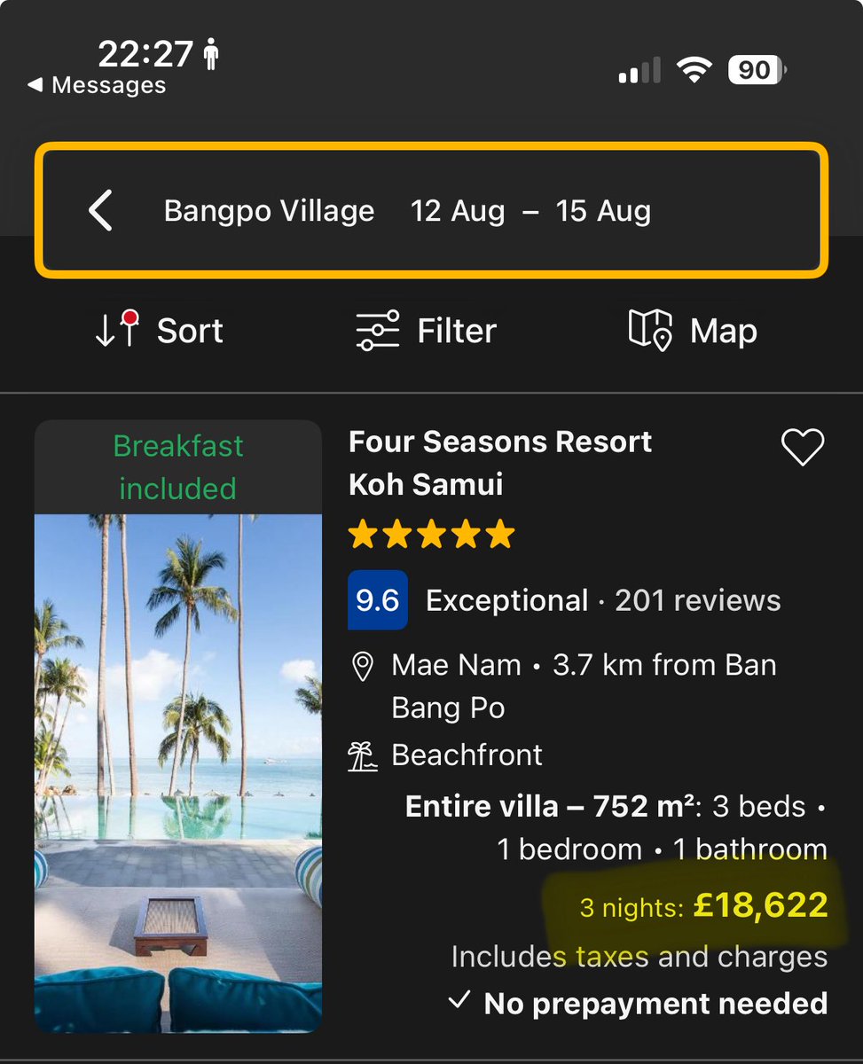 Looking to stay in Koh Samui for a few nights next week. 
WTAF is this?!?!?!
Can someone please explain what hotel is worth £6k per night and who the fk is paying that kind of money?!?!