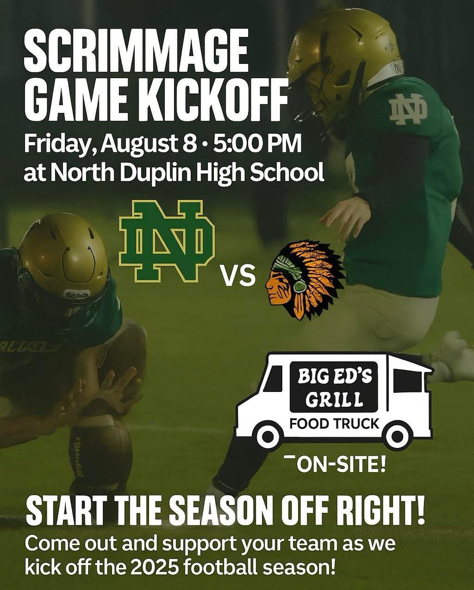 No admission charge for the scrimmage.
Big Ed’s Food truck plans to be there.
