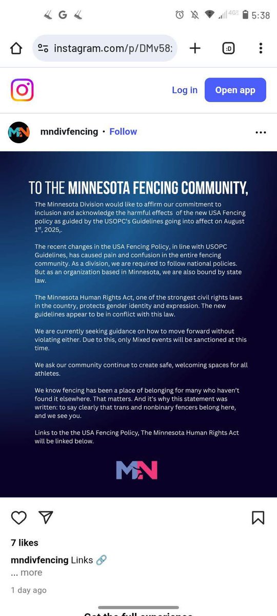 ICONS (@icons_women) on Twitter photo REGRESSIVE‼️ Minnesota Fencing will eliminate ALL women’s sanctioned events and offer only “Mixed”‑gender competitions in defiance of the new <a href="/USAFencing/">USA Fencing</a> policy banning men from women’s events effective this month. REGRESSIVE‼️ Minnesota Fencing will eliminate ALL women’s sanctioned events and offer only “Mixed”‑gender competitions in defiance of the new <a href="/USAFencing/">USA Fencing</a> policy banning men from women’s events effective this month.