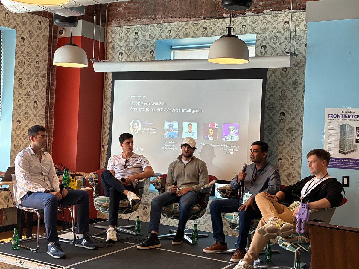 Robo Con (@robocon_ai) on Twitter photo 🌐 Happening live:
Nicolo Fusai (@Physical_int), Antonio Knez (<a href="/SentientAGI/">Sentient</a>), Ashutosh Saxena (<a href="/TorqueAGI/">TorqueAGI</a>), and Michael Heinrich (<a href="/0G_labs/">0G Labs (Ø,G) - AI L1</a>) are discussing how Web2 + Web3 AI are rewriting the rules of automation, moderated by Davide Crapis (<a href="/ethereumfndn/">Ethereum Foundation</a>).
🎥 Join live: 🌐 Happening live:
Nicolo Fusai (@Physical_int), Antonio Knez (<a href="/SentientAGI/">Sentient</a>), Ashutosh Saxena (<a href="/TorqueAGI/">TorqueAGI</a>), and Michael Heinrich (<a href="/0G_labs/">0G Labs (Ø,G) - AI L1</a>) are discussing how Web2 + Web3 AI are rewriting the rules of automation, moderated by Davide Crapis (<a href="/ethereumfndn/">Ethereum Foundation</a>).
🎥 Join live: