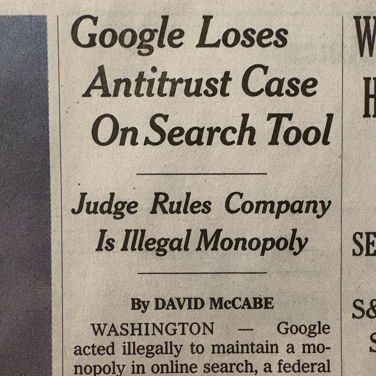 1/ One year ago, a landmark decision struck a historic blow to the power of tech giants. That’s when a federal court declared Google a monopolist who crushed competition in the internet search business. Put simply, “Google it” didn’t become a verb by accident. Google made it so