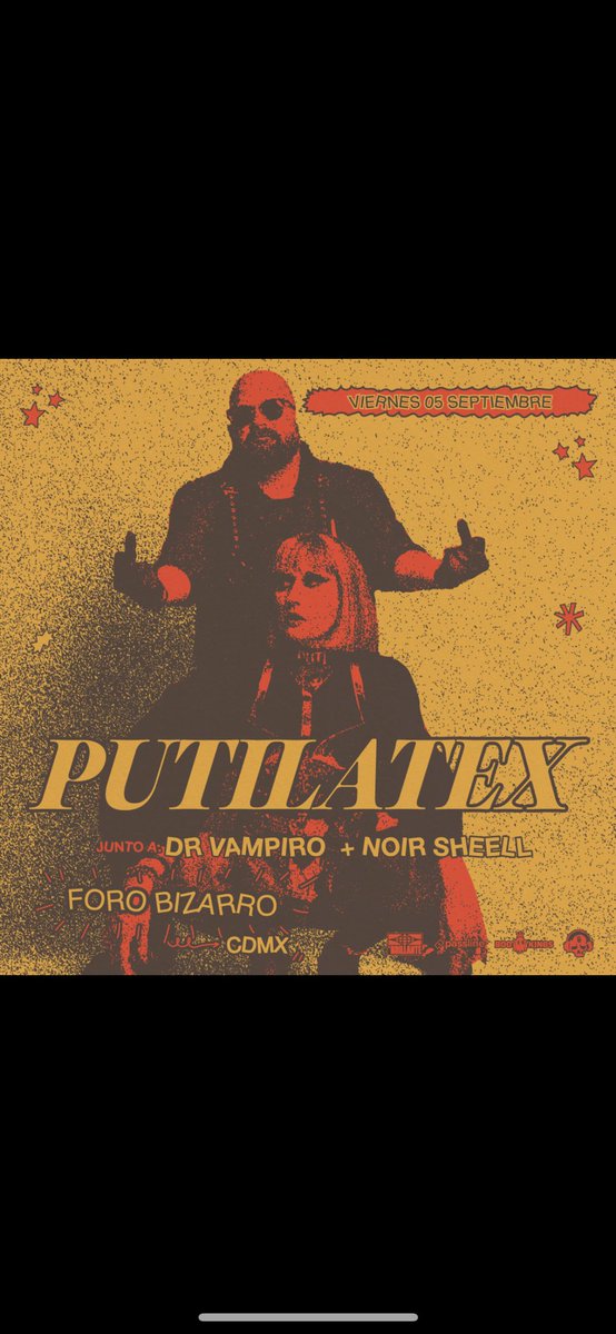 ÚNICO CONCIERTO DE PUTILATEX EN MÉXICO 
5 de Septiembre en Foro Bizarro