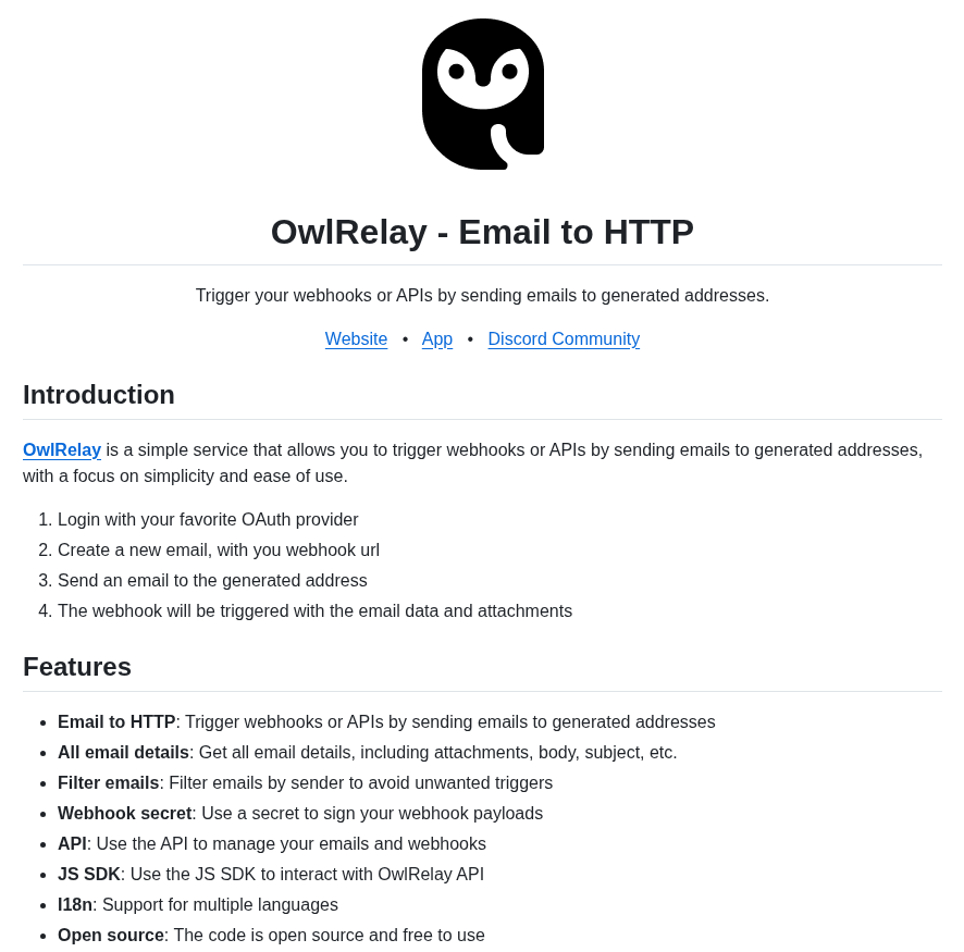 turn emails into webhooks or API triggers