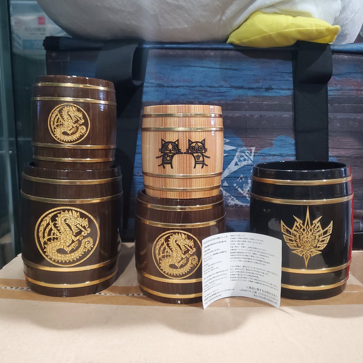 Official #MonsterHunter wooden beer mugs by Urakita, a newest addition to the collection. Known highly for their hand crafted drink ware made of the finest woods sourced in Japan!