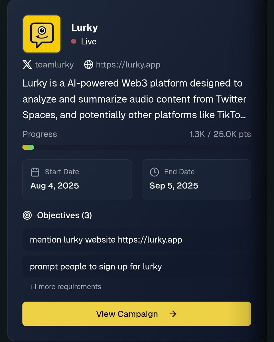 It's time to talk about some alphas 🫣

Today I gonna talk about <a href="/TeamLurky/">Lurky</a> a new info with different vision and I love that...

The way on the basis which thye gives mindshare to the poeles are just insane and I can't stop me to tell about lurky in depth....

First of all you