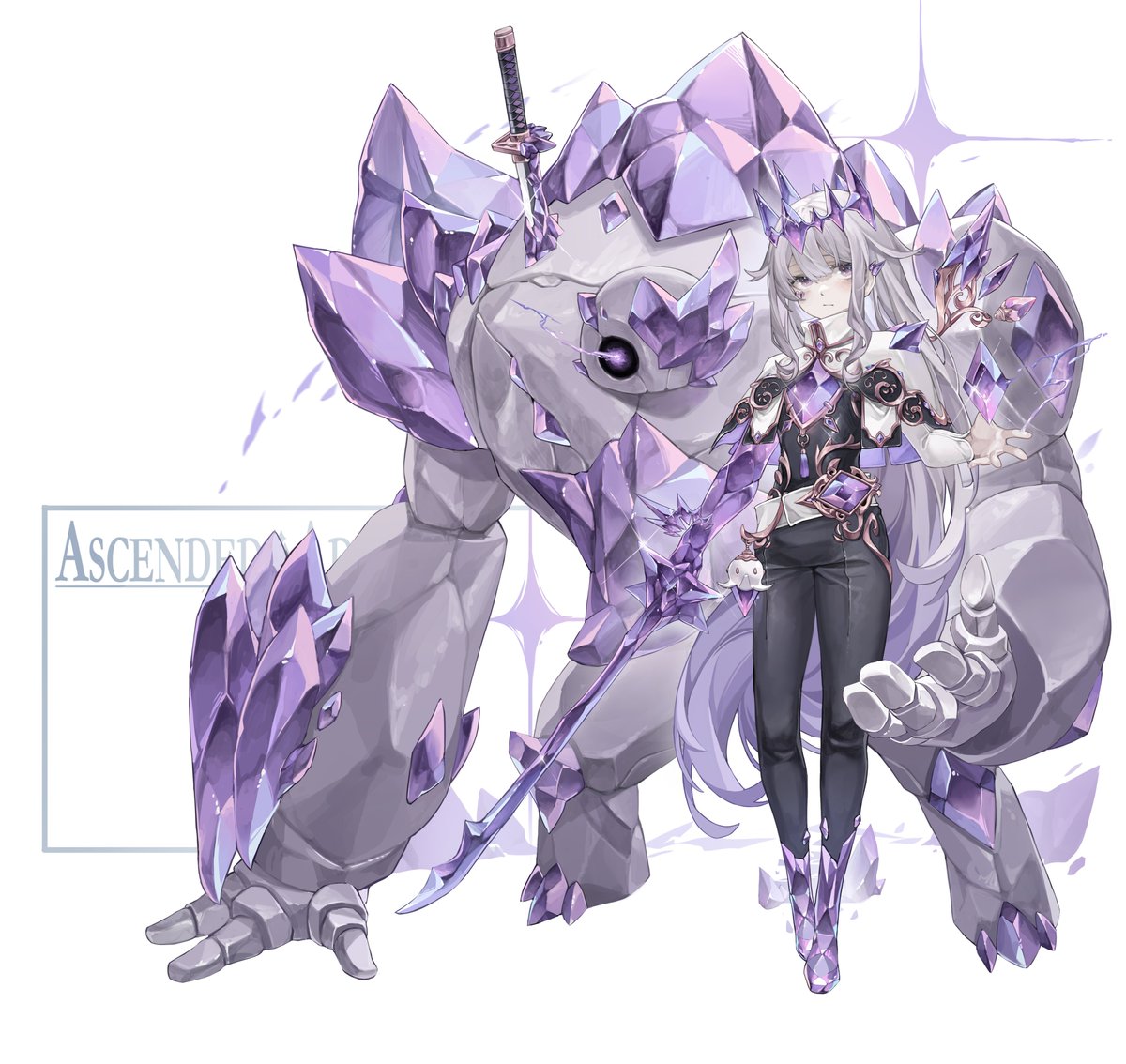 I present. Coolseki Biboo. The Jewel of Ascension💜🗿
Now all Advent member's ascended form are done, hope you guys enjoy all the design I have done for them.
 #bijouwled