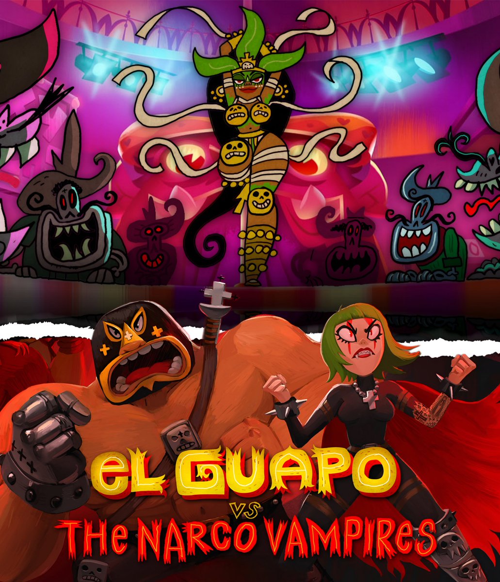 Nuevo arte oficial de "El Guapo vs. Los Vampiros Narcos" 

La próxima serie animada para adultos de Jorge R. Gutiérrez