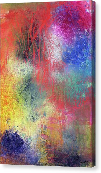 Take a walk in this colourful, mystical forest, imagine trees and branches in the misty landscape, some good fairies are hiding behind the trunks in this colorful abstract acrylic painting.

--&gt; pictorem.com/2423954/mystic…

#forest #trees #art #painting #colorful #abstract #landscape