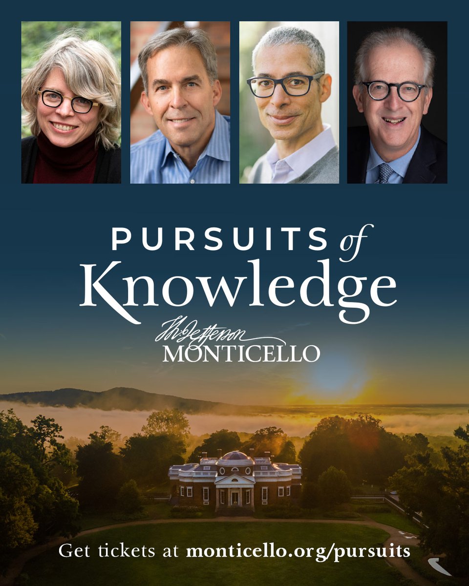 TJMonticello's tweet image. We&apos;re thrilled to announce that this fall, our ongoing Pursuits of Knowledge series continues!

Sep. 17: Jill Lepore
Oct. 22: Rick Atkinson
Nov. 11: Dylan Penningroth
Dec. 10: Louis Masur

Tickets are on sale now at monticello.org/pursuits.