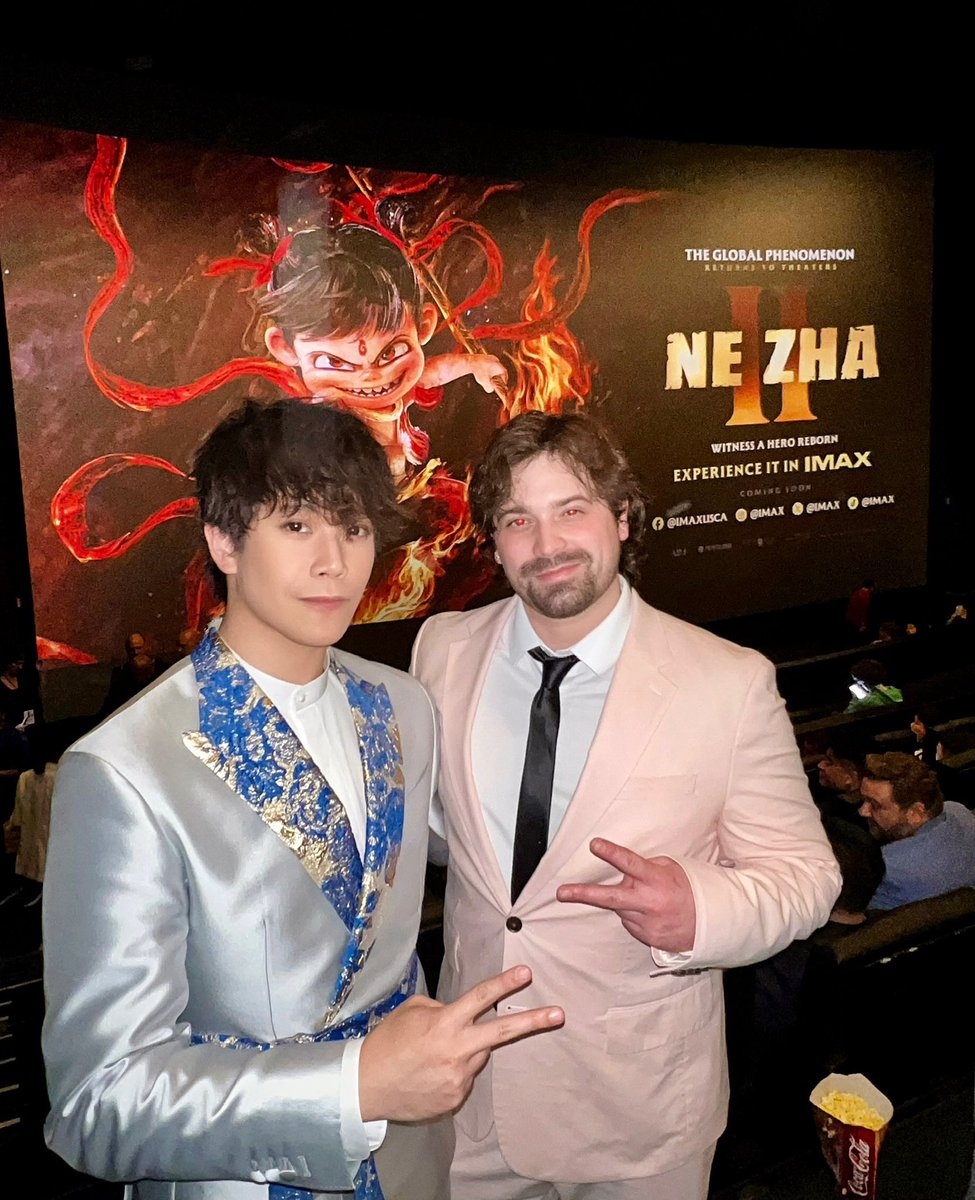 Wow, what a night. Not only did I have the high honor of being the English voice of “Deero” in Ne Zha 2, but @a24 invited me to the English premiere of the film in <a href="/IMAX/">IMAX</a>. I'm incredibly grateful to be standing with these actors.

#NeZha2
📸: LeStudioPhoto