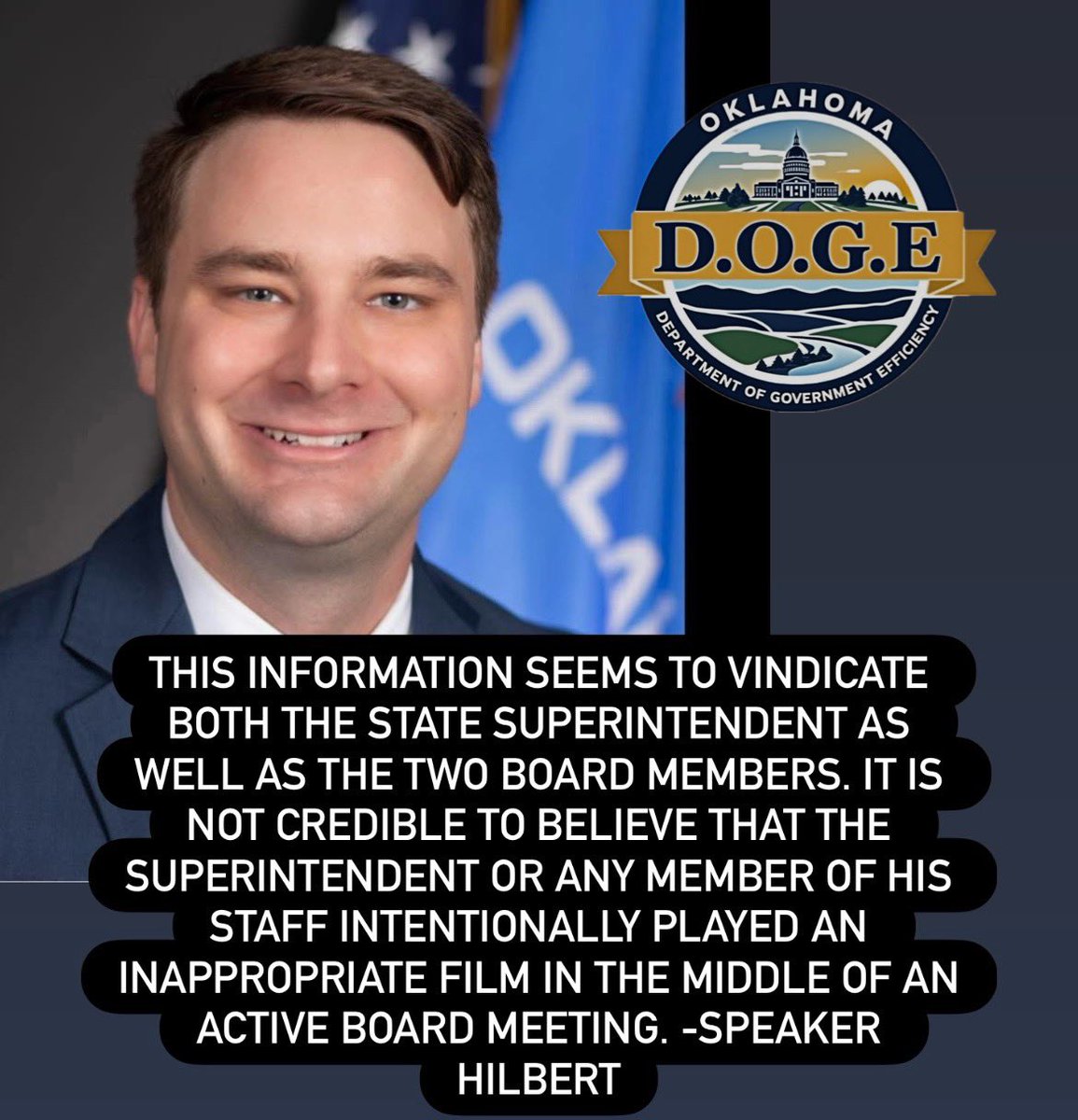 Oklahoma D.O.G.E. (@oklahomadoge) on Twitter photo Since #OkieNewsom aka Speaker <a href="/kylehilbert/">Kyle Hilbert</a> wanted to put out a weak quote we will help him out with the most important part of his full statement in regards to Superintendent <a href="/RyanWalters_/">Ryan Walters</a> . Let the defamation lawsuits ensue! ❤️🤍💙🇺🇸🔥 okhouse.gov/posts/news-202… Since #OkieNewsom aka Speaker <a href="/kylehilbert/">Kyle Hilbert</a> wanted to put out a weak quote we will help him out with the most important part of his full statement in regards to Superintendent <a href="/RyanWalters_/">Ryan Walters</a> . Let the defamation lawsuits ensue! ❤️🤍💙🇺🇸🔥 okhouse.gov/posts/news-202…